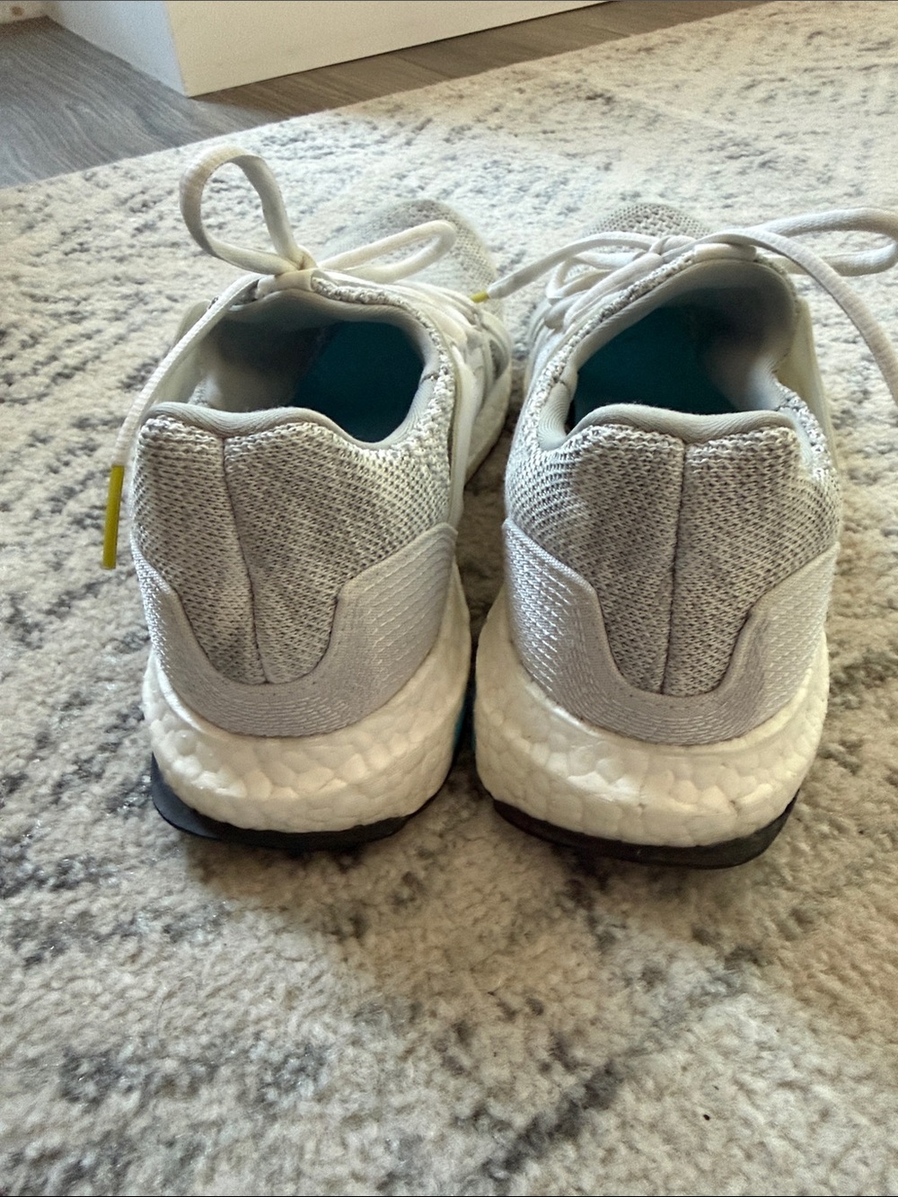 Women’s Adidas x Stella McCartney Cloudfoam White Knit Running Shoes - Picture 5 of 7